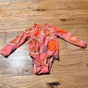 Tea Collection Orange Citrus Kids Swim Rashguard